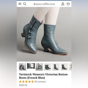American Duchess Victorian Boots in French Blue